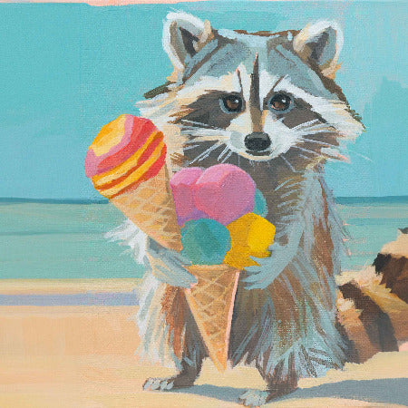 Pocket Art, Fine Art Print auf Büttenpapier im Rahmen, 10 x 10 cm, Eiscreme