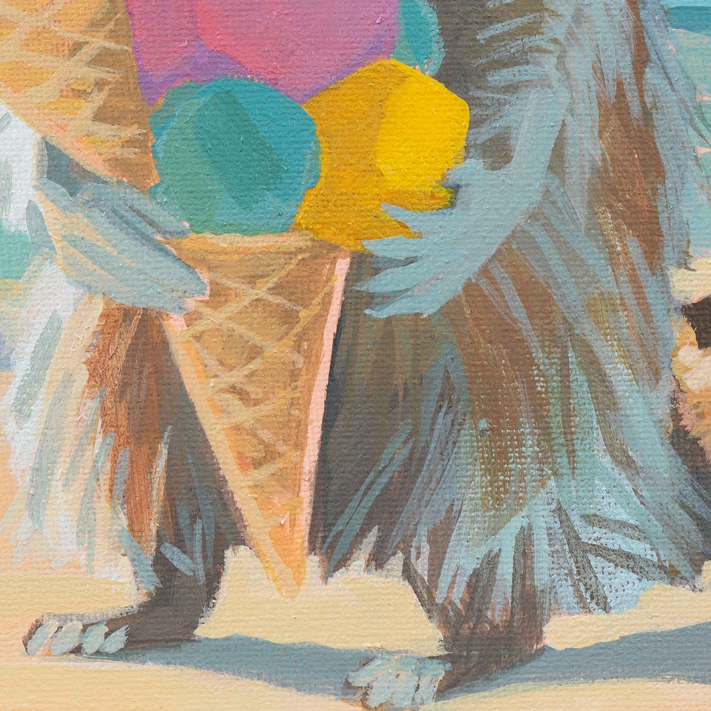 Pocket Art, Fine Art Print auf Büttenpapier im Rahmen, 10 x 10 cm, Eiscreme