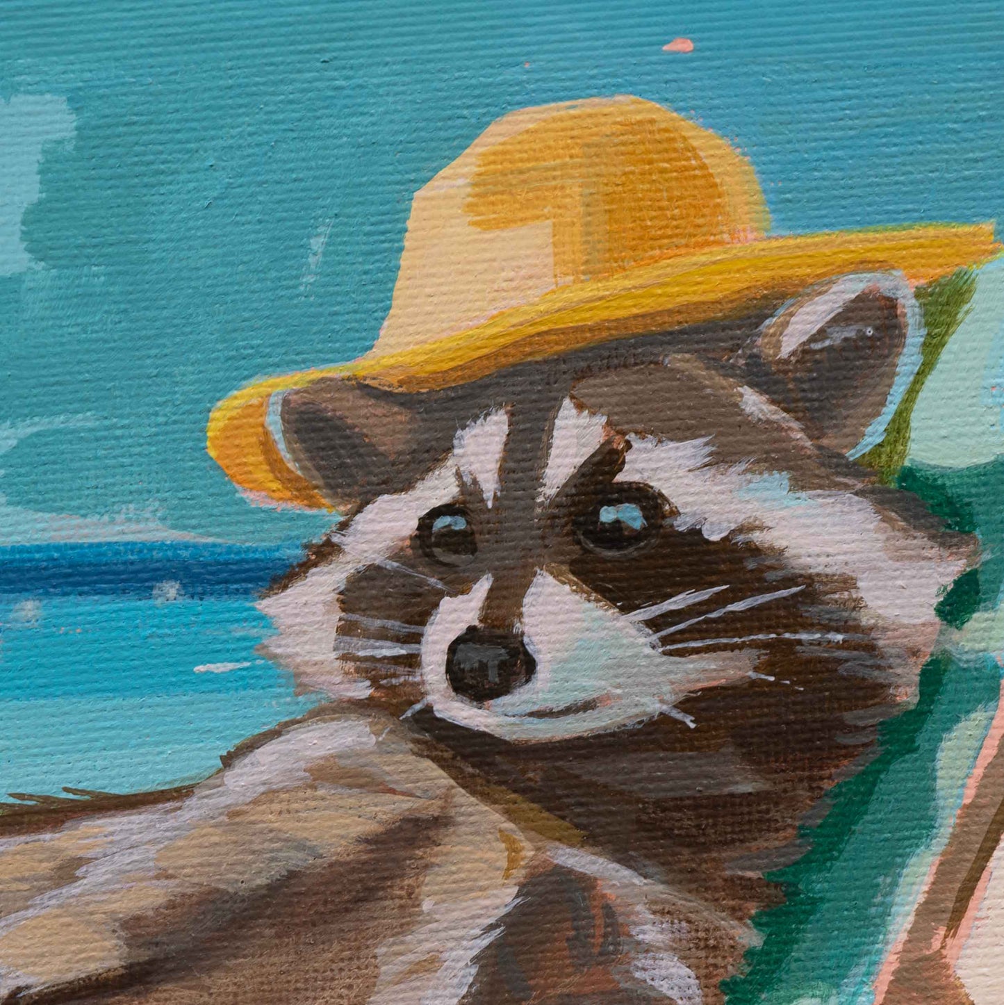 Pocket Art, Fine Art Print auf Büttenpapier im Rahmen, 10 x 10 cm, Strandurlaub