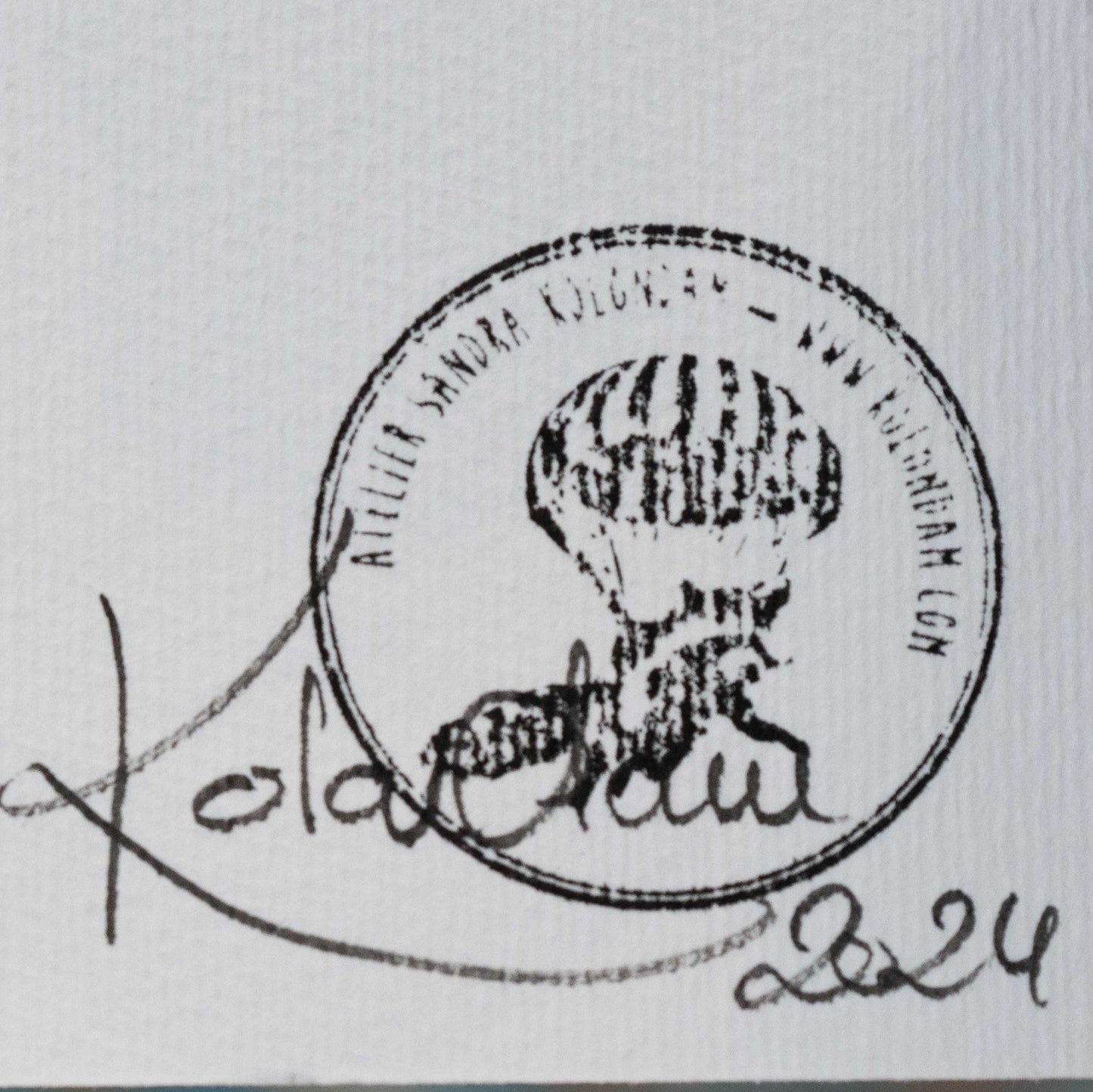 Pocket Art, Fine Art Print auf Büttenpapier im Rahmen, 10 x 10 cm, Wollmützenträger