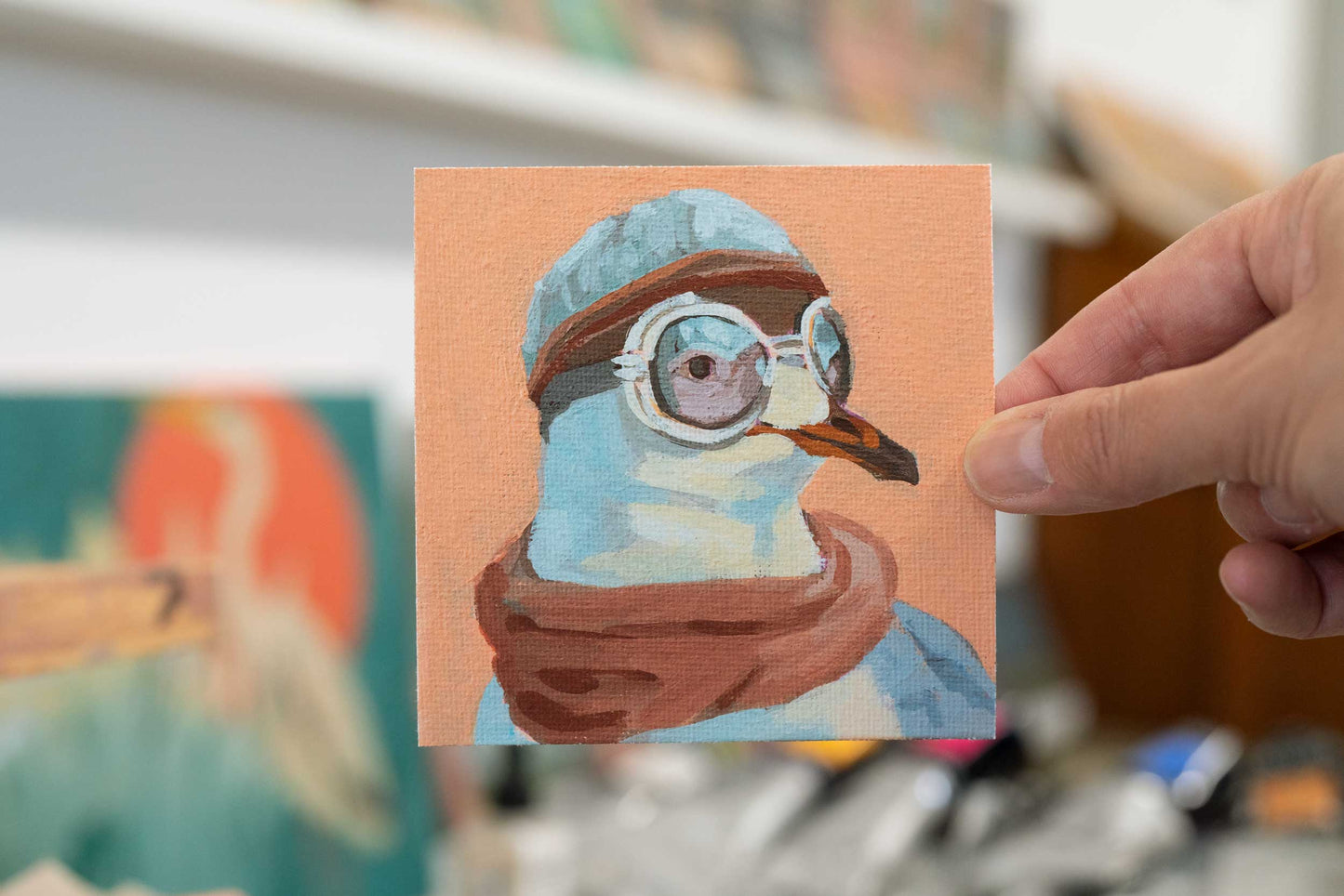 Pocket Art, Fine Art Print auf Büttenpapier im Rahmen, 10 x 10 cm, Victim Paul