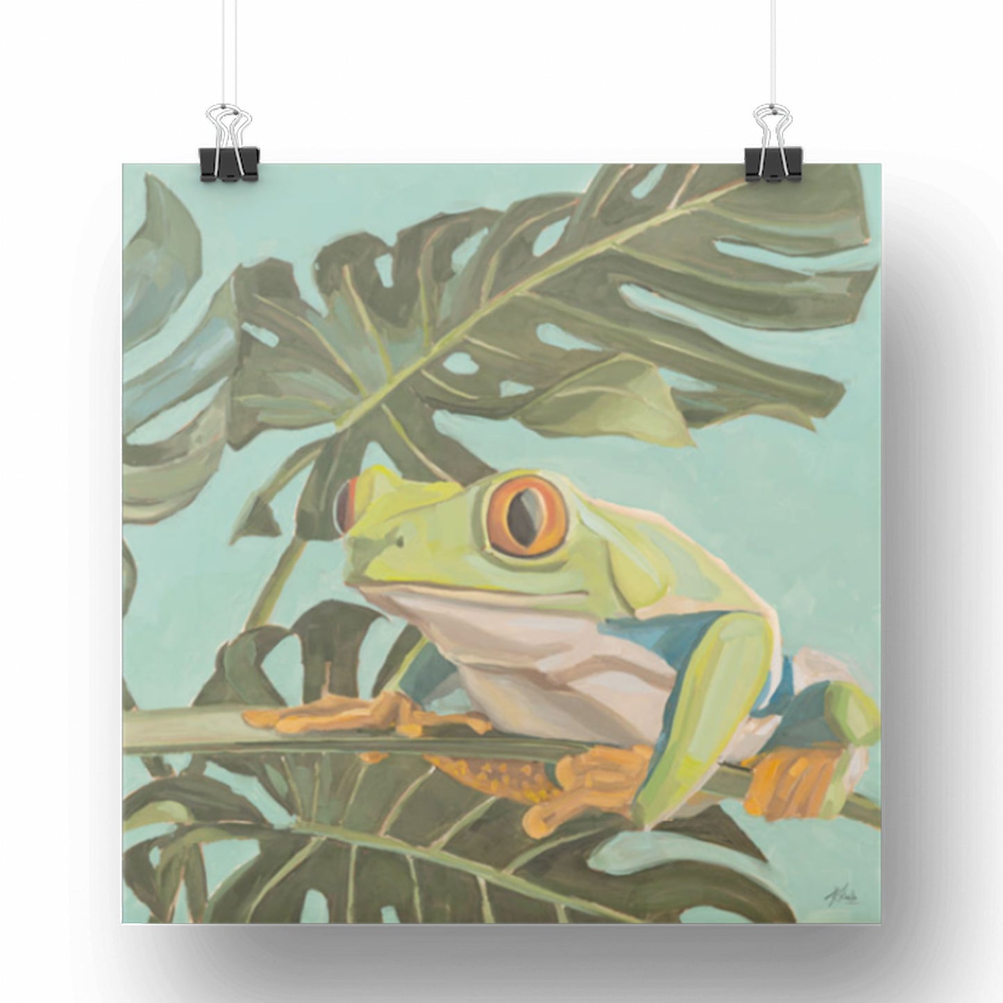 Art Card, Rotaugenlaubfrosch Lotte, 20x20 cm