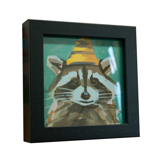 Pocket Art, Fine Art Print auf Büttenpapier im Rahmen, 10 x 10 cm, Wollmützenträger