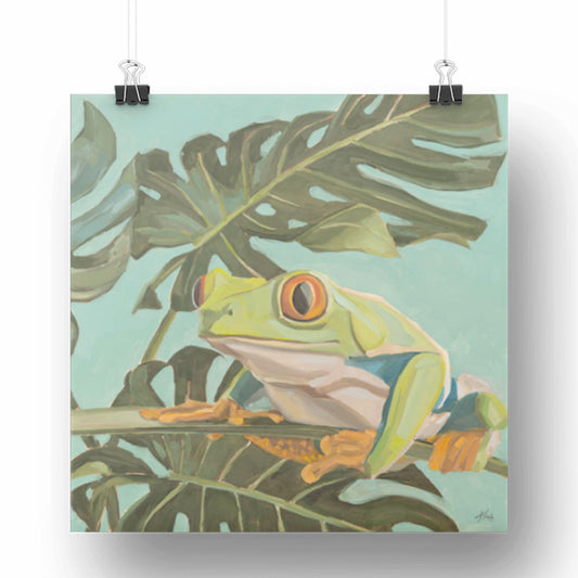 Art Card, Rotaugenlaubfrosch Lotte, 20x20 cm